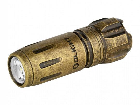 Olight i18 Rechargeable LED EDC Flashlight - 180 Lumens - Uses Built-in 3.7V 130mAh Li-ion Battery Pack - Brass