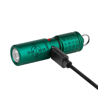 Olight I1R 2 Pro EOS Keychain Twist USB-C Rechargeable Flashlight - Cardinal Directions Edition - Chip Scale LED - 180 Lumens - Uses Built-In 130mAh Battery Pack - North, South, East, West and Center