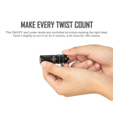 Olight I1R 2 Pro EOS Keychain Twist USB-C Rechargeable Flashlight - Chip Scale LED - 180 Lumens - Uses Built-In Battery Pack - Multiple Color Options