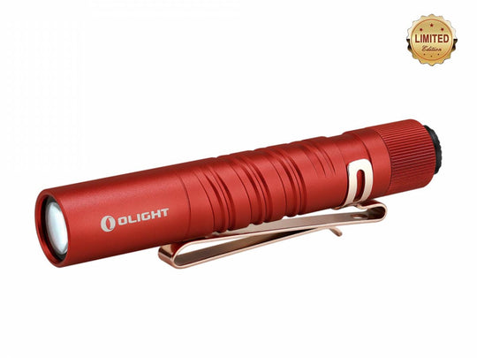 Olight I3T EOS Dual-Output Slim EDC Flashlight - Philips LUXEON TX CW LED - 180 Lumens - Includes 1 x AAA - Red