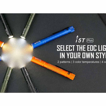 Olight I5T Plus LED Flashlight - 550 Lumens - 3000K, 5000K, or 6000K - Includes 2 x AA - Black, Blue, Orange, or OD Green