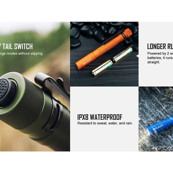 Olight I5T Plus LED Flashlight - 550 Lumens - 3000K, 5000K, or 6000K - Includes 2 x AA - Black, Blue, Orange, or OD Green