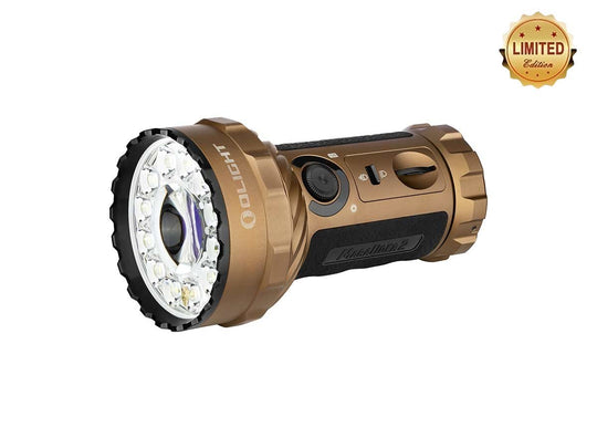 Olight Marauder 2 USB-C rechargeable LED Searchlight- 14000 Lumens - OSRAM KW CULPM1.TG - Includes Built-In 10.8V 5000mAh Li-ion Battery Pack - Desert Tan