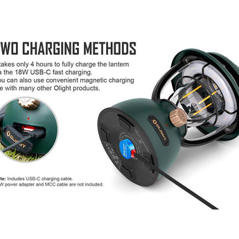 Olight Olantern Classic 2 Pro Dimmable Retro Lantern - 300 Lumens - Uses Built-in Li-ion Battery Pack - Clay Beige, Forest Green, Vintage Copper, Gunmetal Gray, or Pumpkin