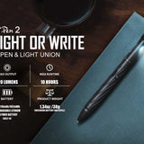 Olight Open 2 Rechargeable LED Flashlight and Pen - 120 Lumens - Includes Built-In 3.7V 110mAh Li-Poly Battery Pack - Black or Desert Tan (Limited Edition)