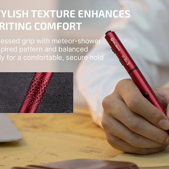Olight O'Pen 3 LED Pen Light Informational Slide - Stylish Texture Enhances Writing Comfort