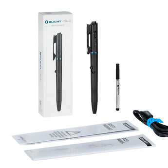 Olight O'Pen 3 LED Pen Light - Box, Pen Light, Charger, Refill, and User Manual