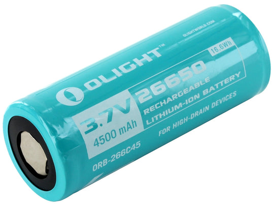 Olight ORB-266C45 26650 4500mAh 3.7V Protected Lithium Ion (Li-ion) Battery for R50 and R50 Pro