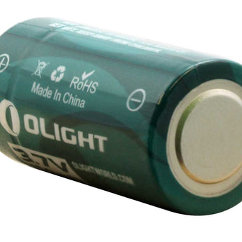 Olight ORBC-163C06 RCR123A / 16340 650mAh 3.7V Protected Lithium Ion (Li-Ion) Button Top Battery with Micro USB Charging Port - Retail Card