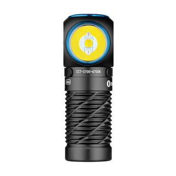 Olight Perun 3 Mini Rechargeable LED Headlamp - 1250 Lumens - Cool White or Neutral White - Includes 1 x 21700 - Optional Charging Case - Black or Orange