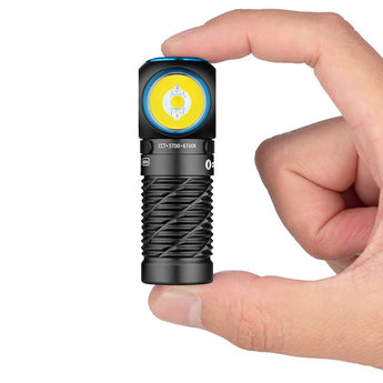 Olight Perun 3 Mini Rechargeable LED Headlamp - 1250 Lumens - Cool White or Neutral White - Includes 1 x 21700 - Optional Charging Case - Black or Orange