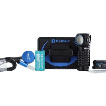 Olight Perun Mini Kit Multi-Use LED Flashlight - High Performance Cool White LED - 1000 Lumens - Includes 1 x 16340 and Headband - Black