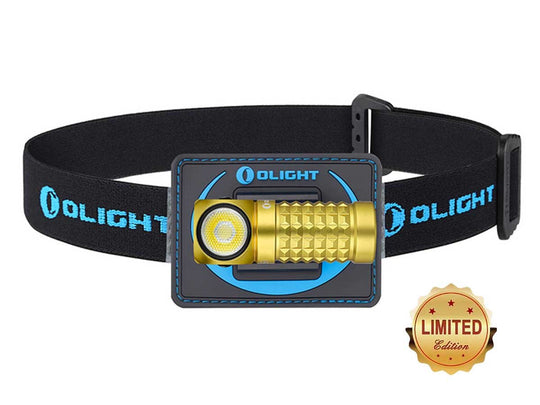 Olight Perun Mini Kit Multi-Use LED Flashlight - High Performance Cool White LED - 1000 Lumens - Includes 1 x 16340 and Headband - Yellow