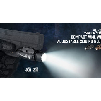 Olight PL-3S Valkyrie LED Weapon Light - 1000 Lumens - Includes 2 x CR123A - Black or Desert Tan