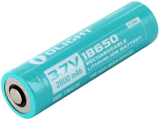 Olight 18650 Li-Ion Custom Battery for R20 Javelot - Angle Shot