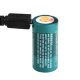 Olight ORBC-163C06 RCR123A / 16340 650mAh 3.7V Protected Lithium Ion (Li-Ion) Button Top Battery with Micro USB Charging Port - Retail Card