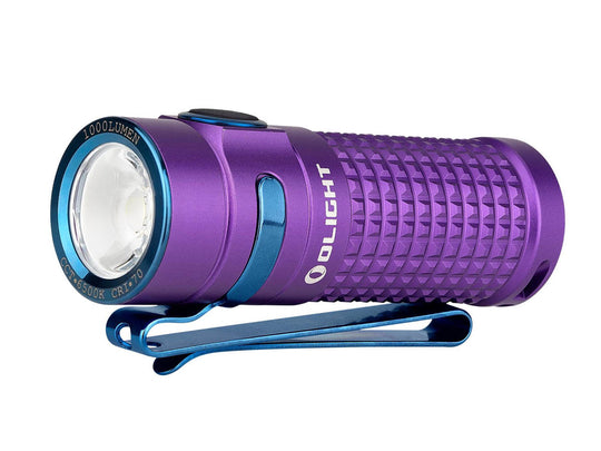 Olight S1R II Baton Rechargeable Flashlight - CREE XM-L2 U4 LED - 1000 Lumens - Includes 1 x RCR123A - Purple