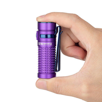 Olight S1R II Baton Rechargeable Flashlight - CREE XM-L2 U4 LED - 1000 Lumens - Includes 1 x RCR123A - Purple