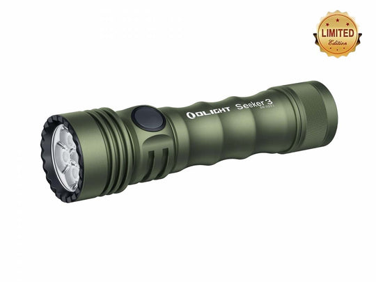Olight Seeker 3 Rechargeable LED Flashlight - 3500 Lumens - Includes 1 x 4000mAh 21700 - OD Green