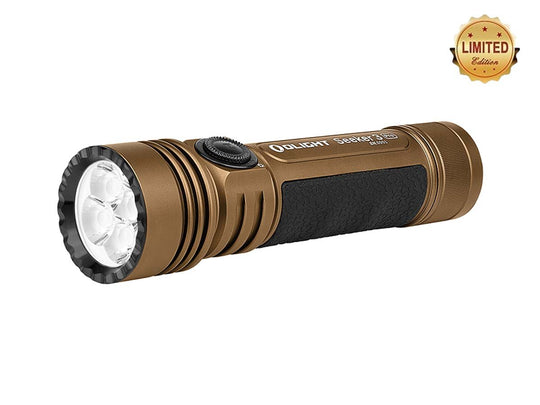 Olight Seeker 3 Pro Rechargeable LED Flashlight - 4200 Lumens - Includes 1 x 5000mAh 21700 - Desert Tan