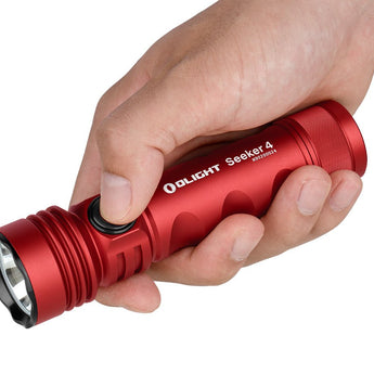 Olight Seeker 4 Rechargeable LED Flashlight - 3100 Lumens - Includes 1 x 21700 - Matte Black or Red