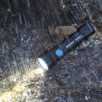 Olight Seeker 4 Rechargeable LED Flashlight - 3100 Lumens - Includes 1 x 21700 - Matte Black or Red