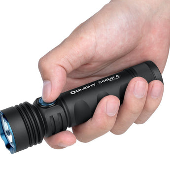 Olight Seeker 4 Rechargeable LED Flashlight - 3100 Lumens - Includes 1 x 21700 - Matte Black or Red