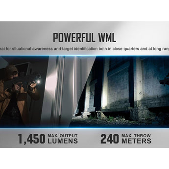 Olight Sigurd 2-in-1 Angled Grip Rechargeable LED Weapon Light - 1450 Lumens - Includes Built-in 2400mAh Li-Poly Battery Pack - Black or Desert Tan