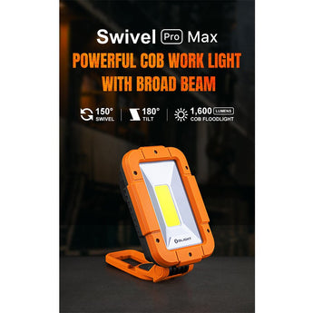 Olight Swivel Pro Max USB-C Recharegeable Work Light - 1600 Lumens - Uses Built-In 10400mAh Li-ion Battery Pack - Orange or Moss Green