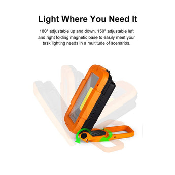 Olight Swivel Pro Max USB-C Recharegeable Work Light - 1600 Lumens - Uses Built-In 10400mAh Li-ion Battery Pack - Orange or Moss Green