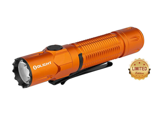 Olight Warrior 3 Dual-Switch Rechargeable LED Flashlight - 2300 Lumens - Includes 1 x 21700 - Orange