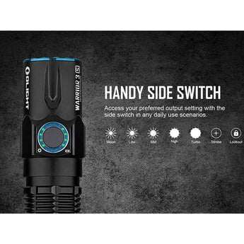 Olight Warrior 3S Rechargeable LED Tactical Flashlight - 2300 Lumens - Includes 1 x 21700 - Black, OD Green, and Various Other Colors