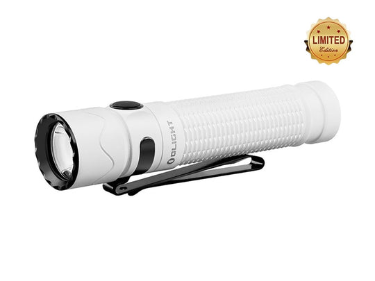 Olight Warrior Mini 2 - White Limited Edition - angled down and to the left