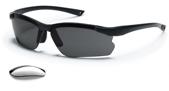 Smith Optics - Factor Tactical Interchageable Lens Sunglasses - Black Frames wit Gray and Clear Lenses - Field Kit