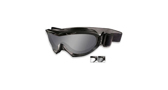 Wiley X Nerve Goggles with High Velocity Protection in Smoke Grey - Clear-Matte Blk RX (R-8051RX)