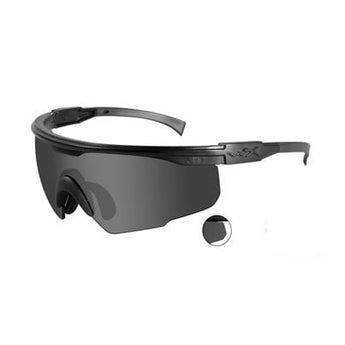 Wiley X PT-1 Changeable Sunglasses Rx Ready with High Velocity Protection - Matte Black Frame with Smoke Grey Lenses with Rx Insert (PT-1SRX)