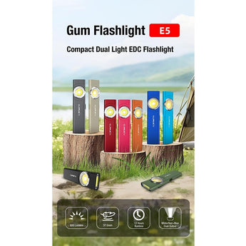 Klarus E5 USB-C Rechargeable EDC LED Flashlight - 470 or 600 Lumens - Uses Built-in 450mAh Li-ion Battery Pack - Multiple Color Options