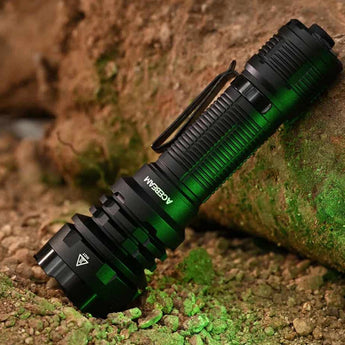 Acebeam Defender P17 Dual-Switch LED Flashlight - 4900 Lumens - CREE XHP70.3 HI - Includes 1 x USB-C Rechargeable 21700 - Black, Grey, OD Green, and Desert Sand