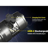 Nitecore P23i USB-C Rechargeable Tactical LED Flashlight - 3000 Lumens - Luminus SFT-70 - Includes 1 x 21700