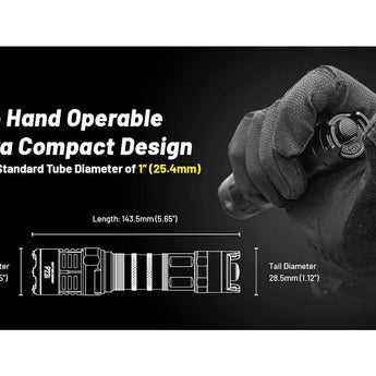 Nitecore P23i USB-C Rechargeable Tactical LED Flashlight - 3000 Lumens - Luminus SFT-70 - Includes 1 x 21700