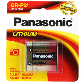 Panasonic CR-P2PA/1B 1400mAh 6V Lithium Primary (LiMNO2) Photo Battery - 1 Piece Retail Card