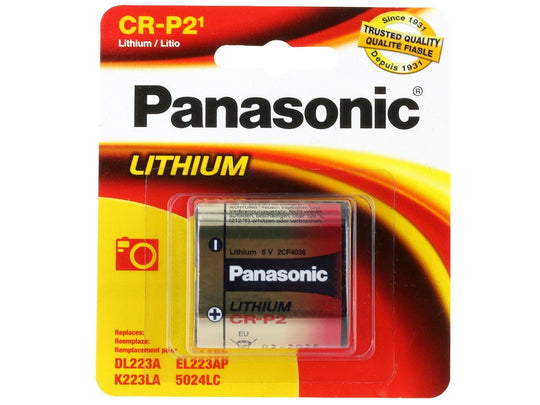 Panasonic CR-P2PA/1B 1400mAh 6V Lithium Primary (LiMNO2) Photo Battery - 1 Piece Retail Card