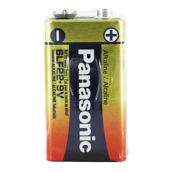 Panasonic Industrial 6LF22XWA1SB (24 Pack) Alkaline 9V Battery with Snap Connector (6LF22XWA/1SB) - Box of 24