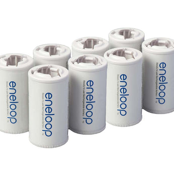 Panasonic Eneloop C Cell Spacer AA Battery Converters - 8 Pack