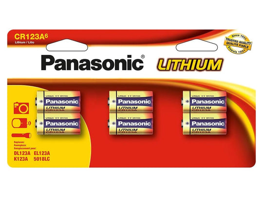 Panasonic CR123A 6 Pack - Blister Pack