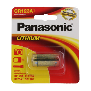 Panasonic CR123A 1550mAh 3V Lithium Primary (LiMnO2) Button Top Photo Battery - 1 Piece Retail Card
