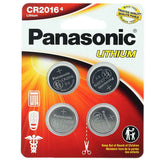 Panasonic CR2016 90mAh 3V Lithium (LiMnO2) Coin Cell Battery - 4 Piece Standard Size Carded Packaging