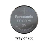 Panasonic CR2025 165mAh 3V Lithium Primary (LiMnO2) Coin Cell Battery - Bulk
