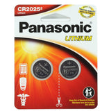 Panasonic CR2025 165mAh 3V Lithium (LiMnO2) Coin Cell Battery - 2 Piece Standard Size Carded Packaging