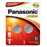 Panasonic CR2450 620mAh 3V Lithium Primary (LiMnO2) Coin Cell Watch Battery - 2 Piece Carded Packaging